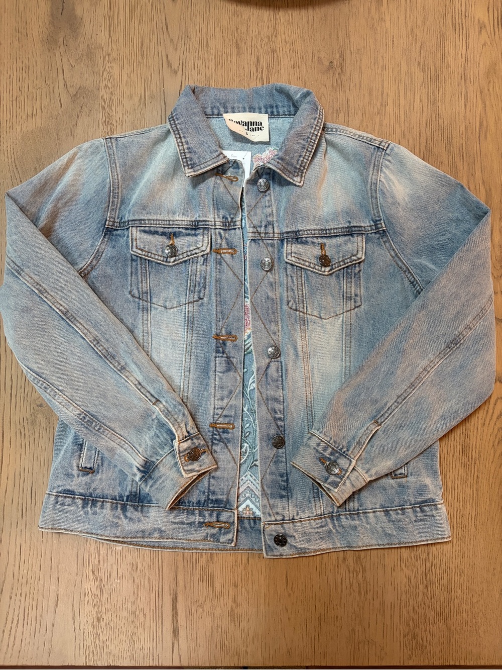 NWT Embroidered Denim Jacket for Women - Light Blue
